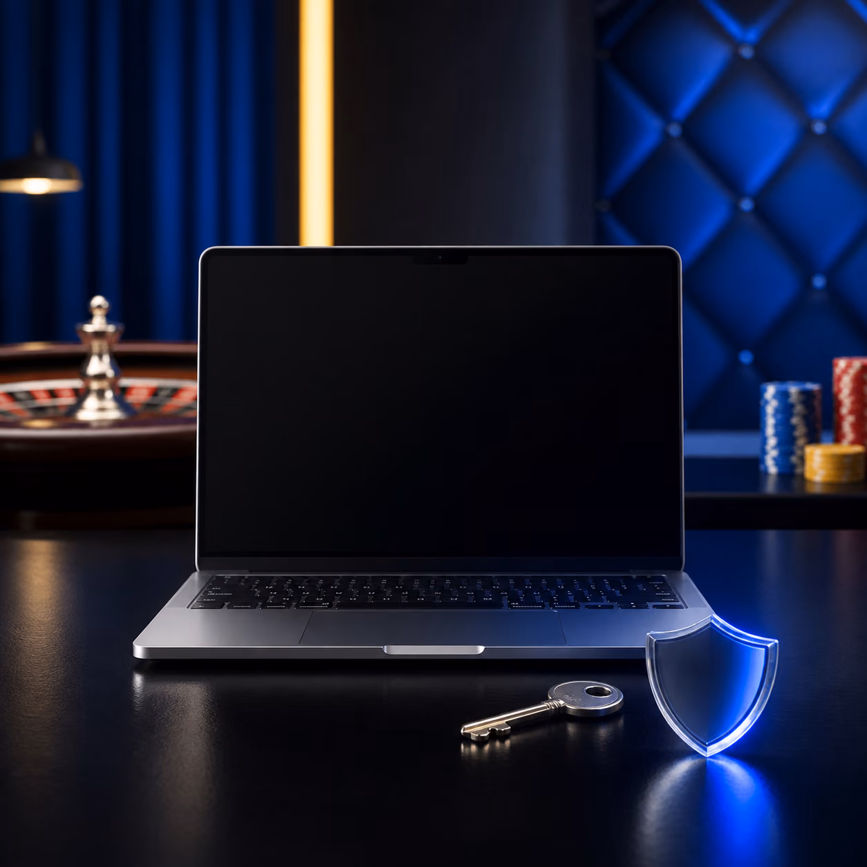 Sicherer Zugang zu einem Online-Konto auf einem Laptop
